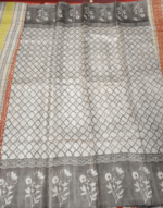 Pure Tussar Hand block Saree - Image 2