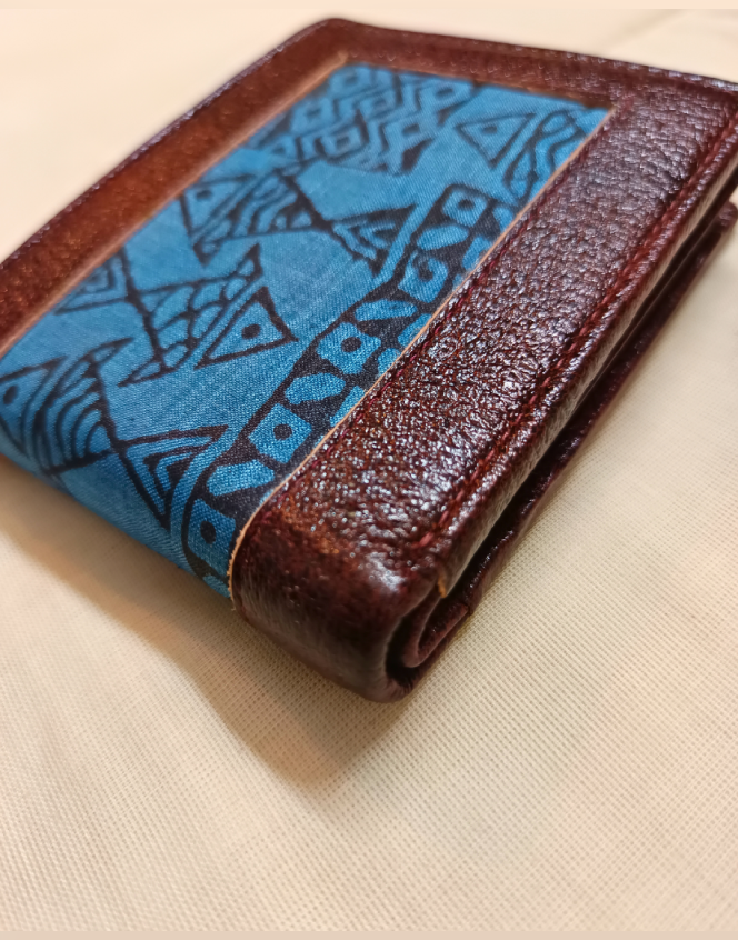 Handcrafted Tussar silk leather Wallet for women – by YaaDevi Premium Tussar Leather Wallet for Women – Elegant Handcrafted Wallet | YaaDevi